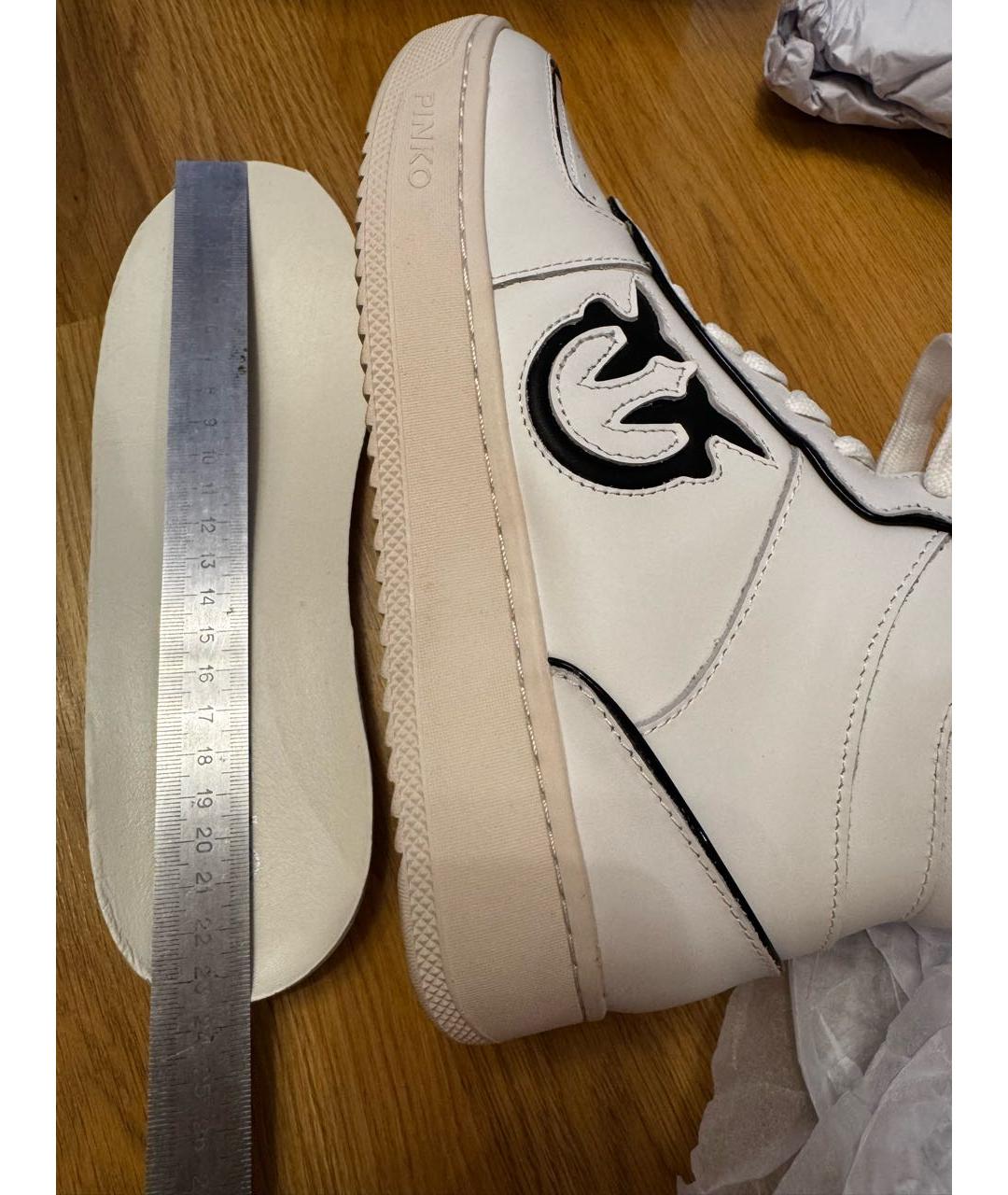 PINKO Белые кожаные кеды, фото 7