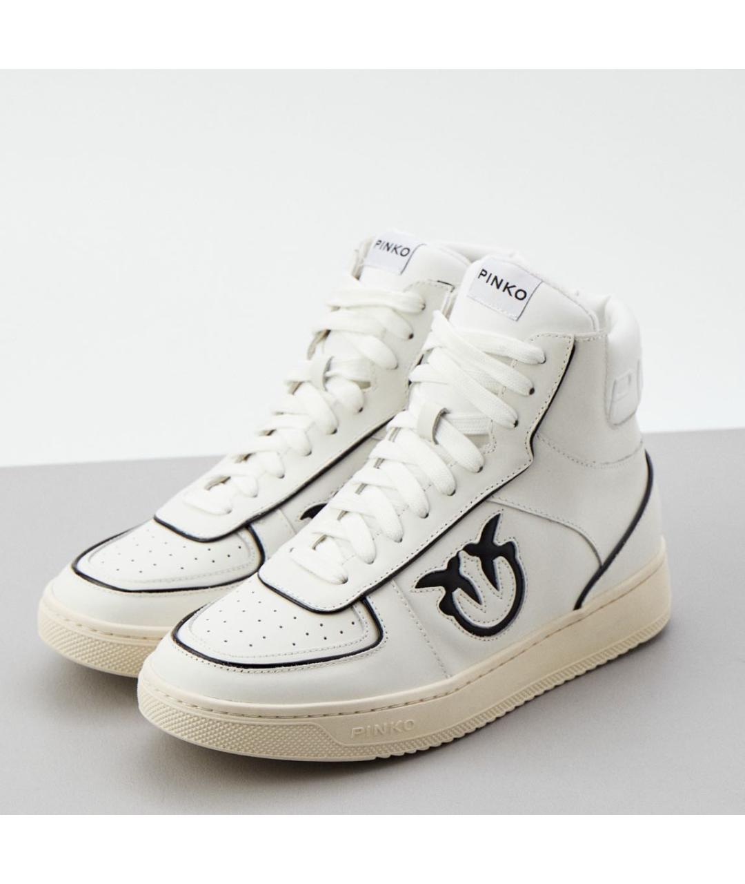PINKO Белые кожаные кеды, фото 2