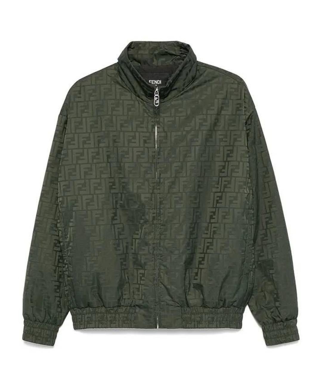 FENDI Зеленая полиамидовая куртка, фото 1