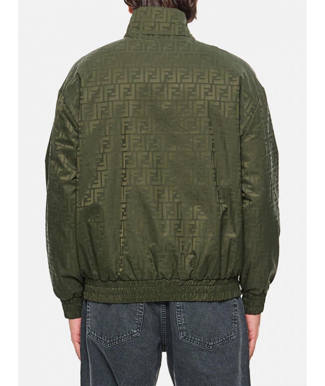 FENDI Зеленая полиамидовая куртка, фото 4