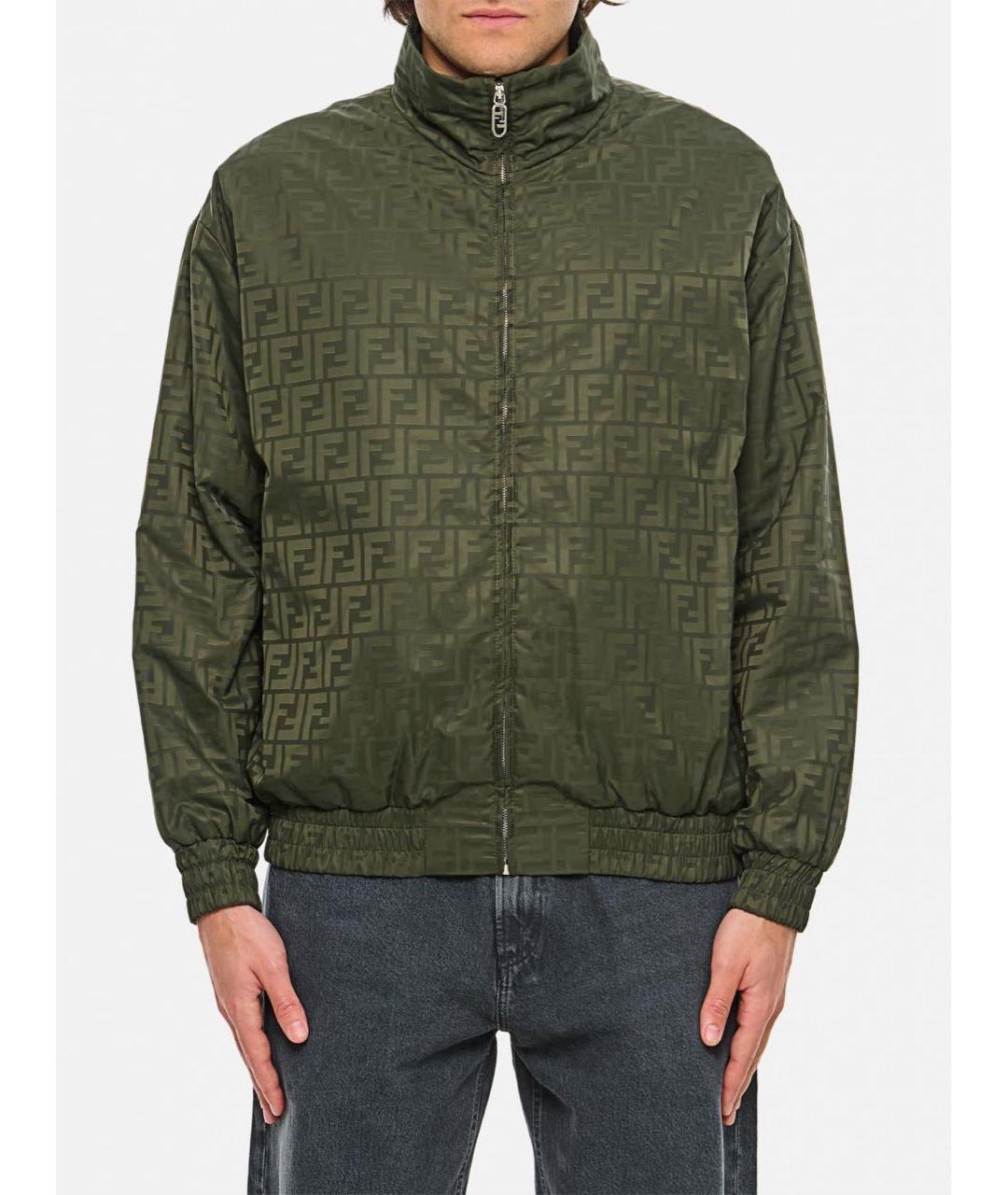 FENDI Зеленая полиамидовая куртка, фото 3