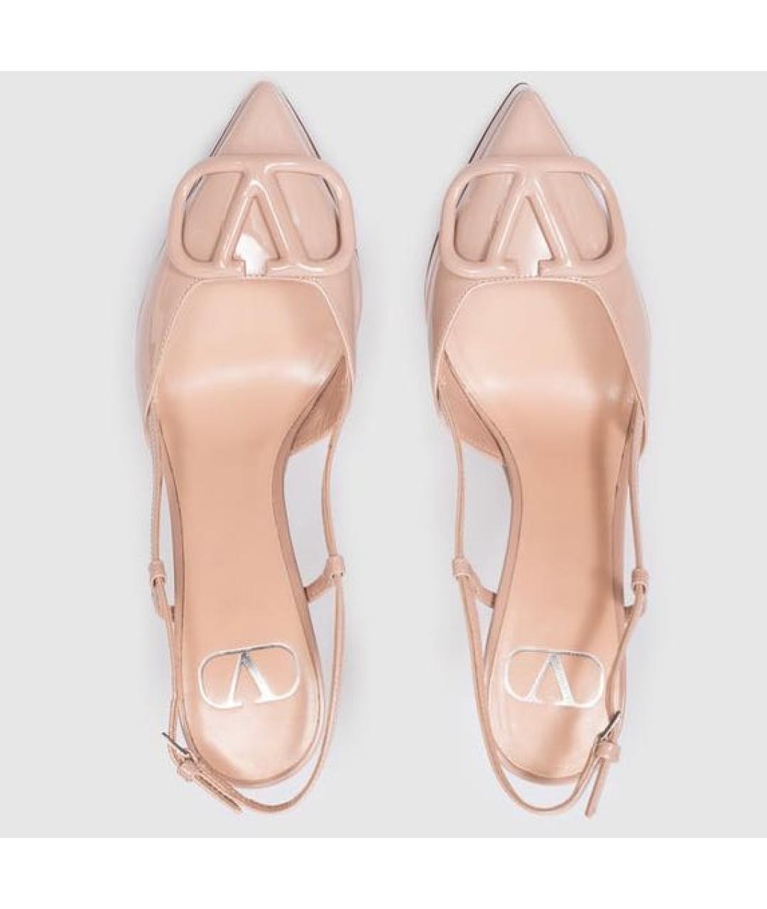 VALENTINO Бежевые босоножки из лакированной кожи, фото 3