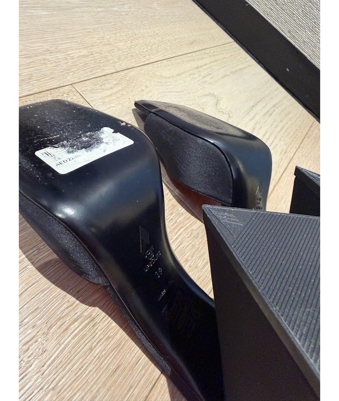 THE ATTICO Черные текстильные босоножки, фото 5