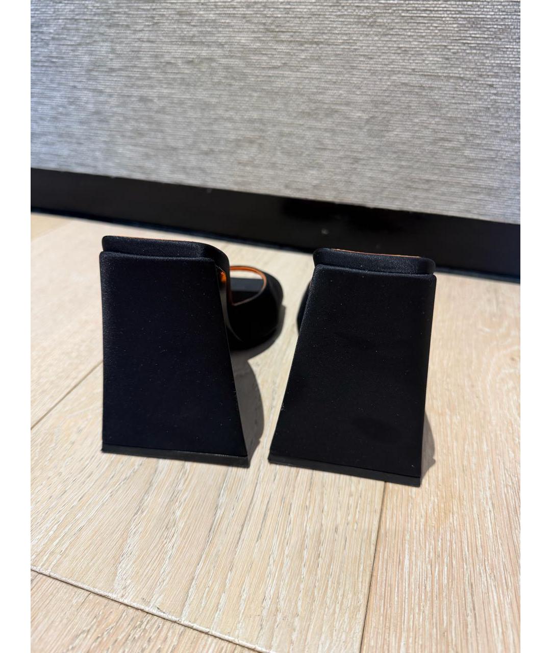 THE ATTICO Черные текстильные босоножки, фото 4