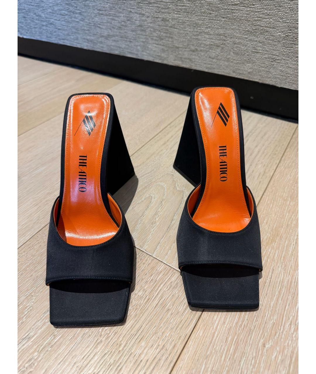 THE ATTICO Черные текстильные босоножки, фото 2