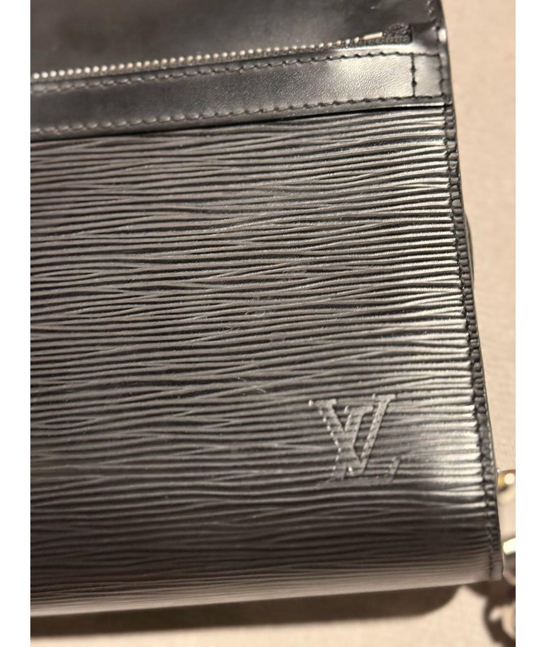 LOUIS VUITTON Черная кожаная барсетка, фото 2