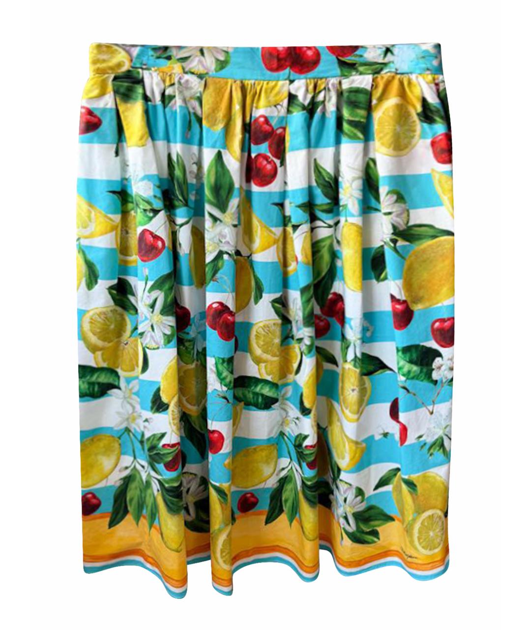 DOLCE & GABBANA KIDS Мульти хлопковая юбка, фото 1