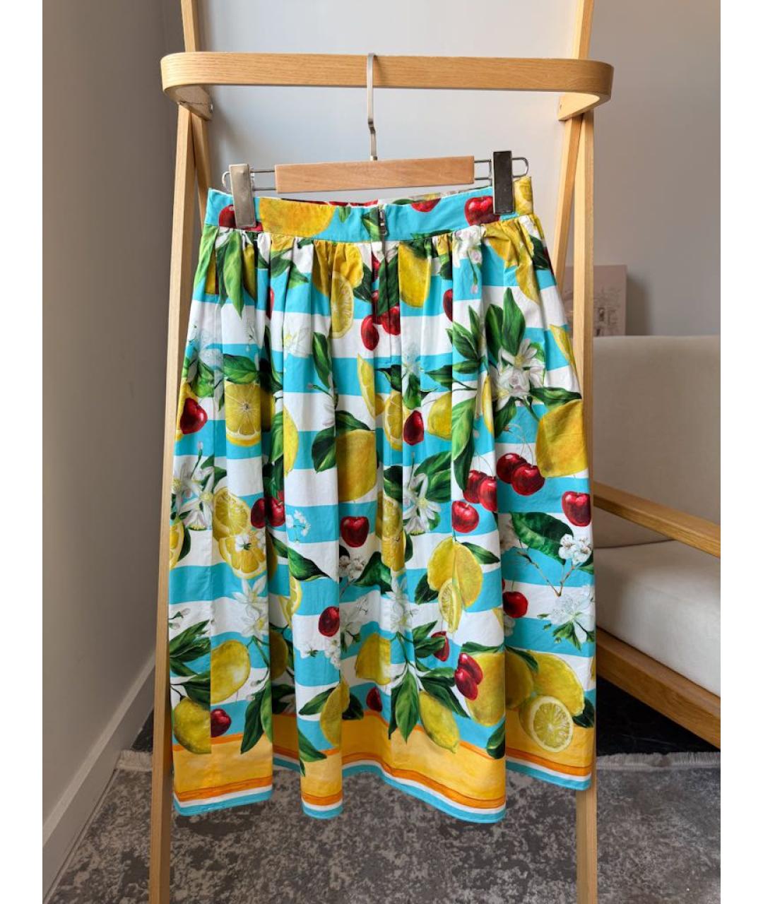 DOLCE & GABBANA KIDS Мульти хлопковая юбка, фото 4