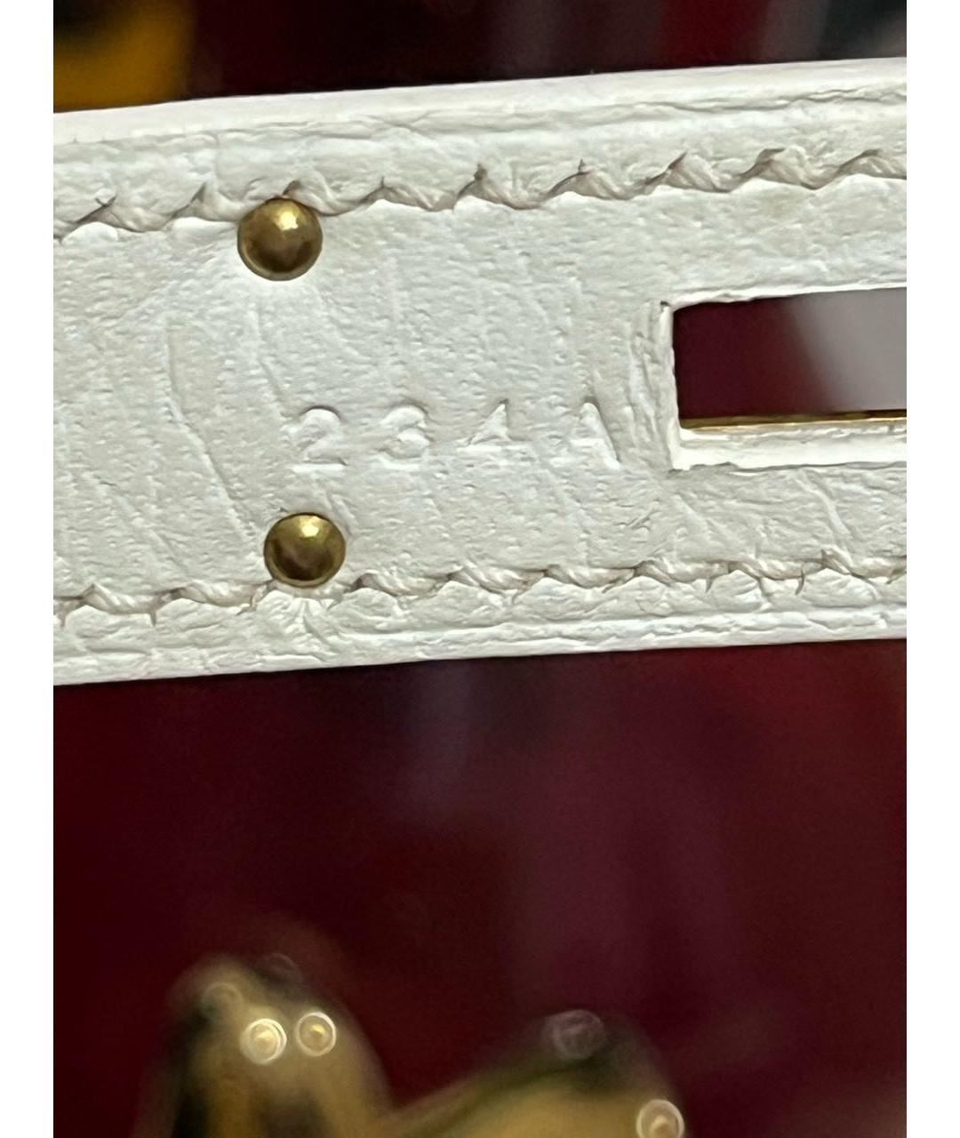 HERMES Белая кожаная сумка с короткими ручками, фото 5