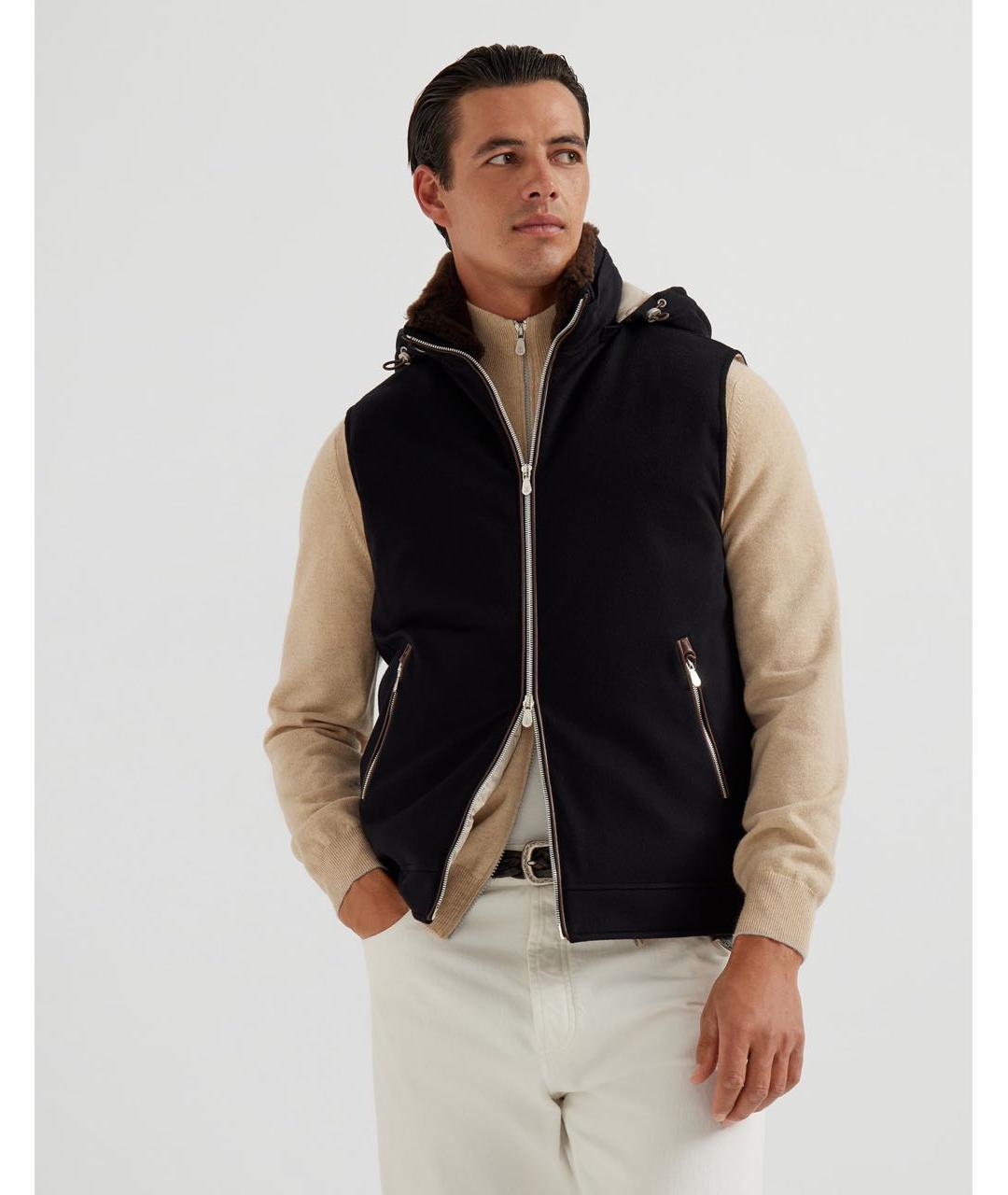 BRUNELLO CUCINELLI Черный шерстяной жилет, фото 2