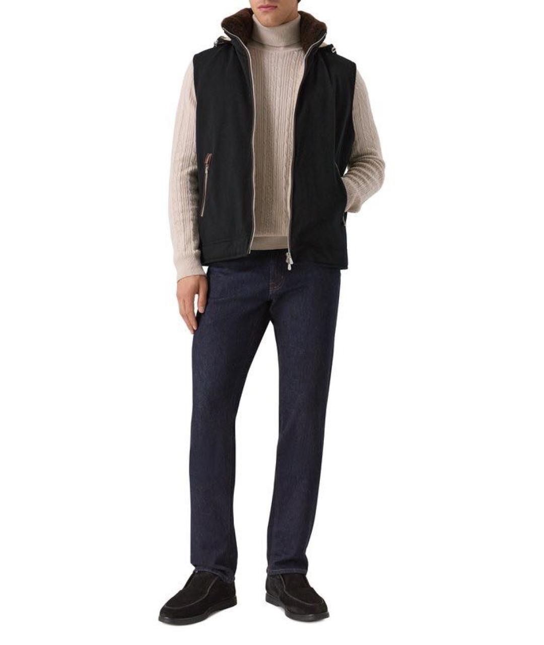 BRUNELLO CUCINELLI Черный шерстяной жилет, фото 5
