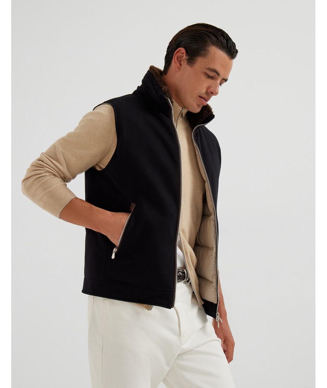 BRUNELLO CUCINELLI Черный шерстяной жилет, фото 3