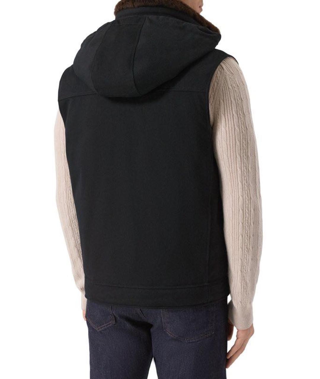 BRUNELLO CUCINELLI Черный шерстяной жилет, фото 7