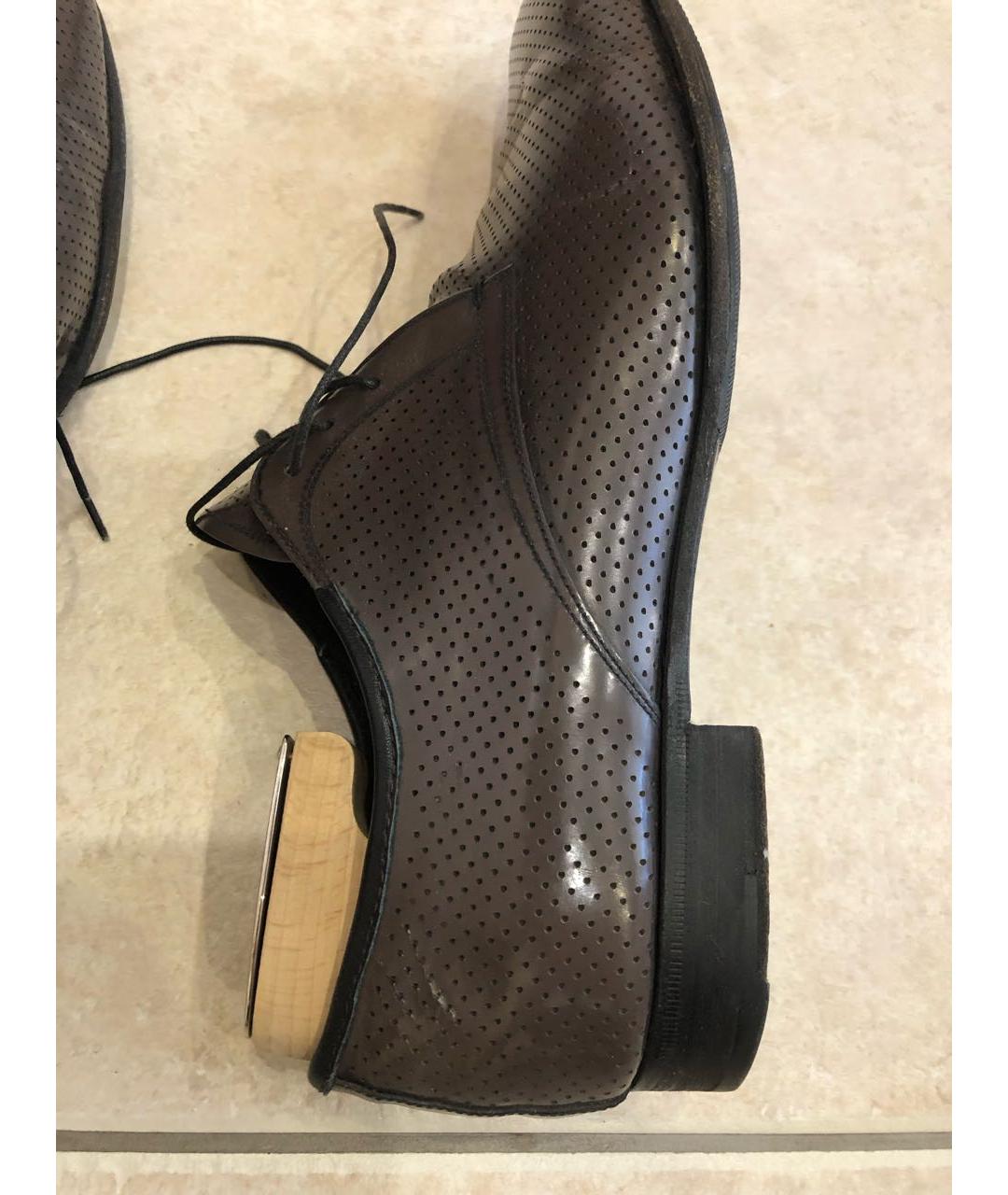 PRADA Коричневые кожаные туфли, фото 7