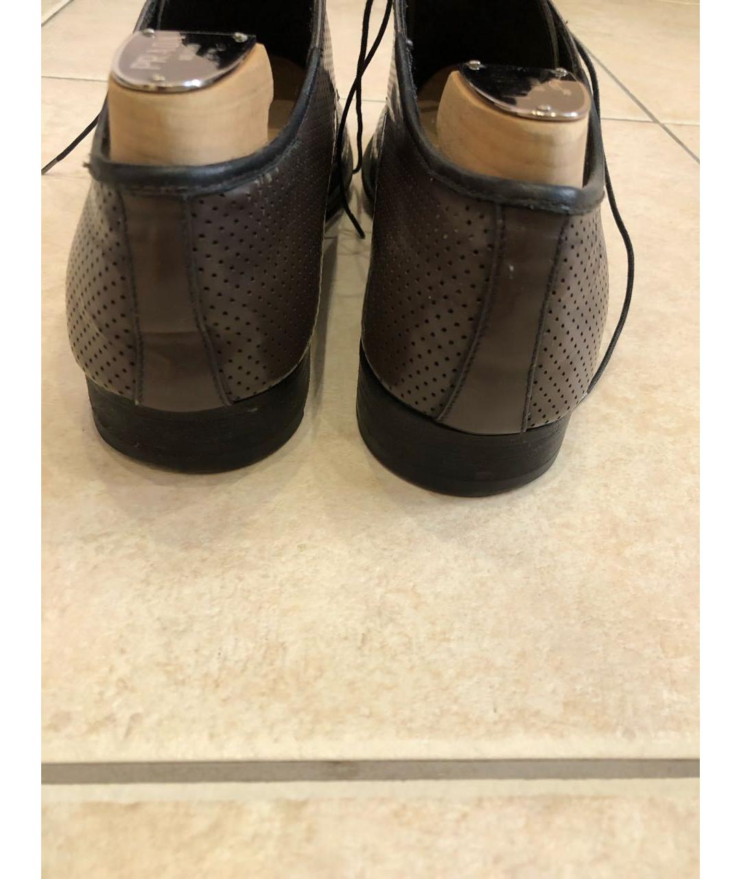 PRADA Коричневые кожаные туфли, фото 5