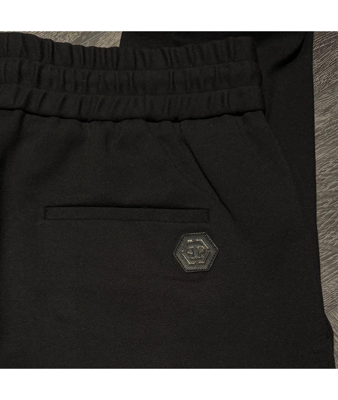PHILIPP PLEIN Черные вискозные повседневные брюки, фото 4