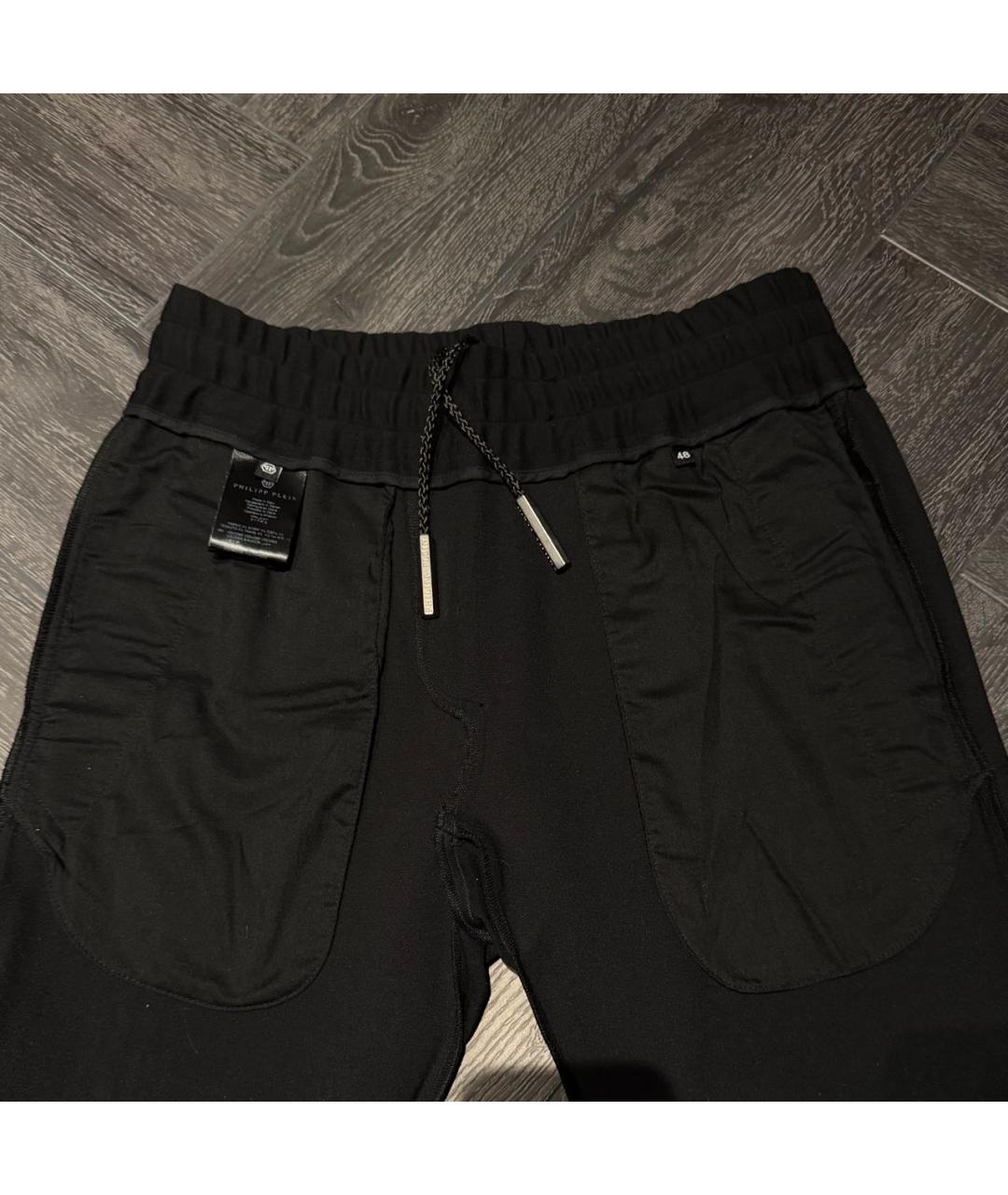 PHILIPP PLEIN Черные вискозные повседневные брюки, фото 3