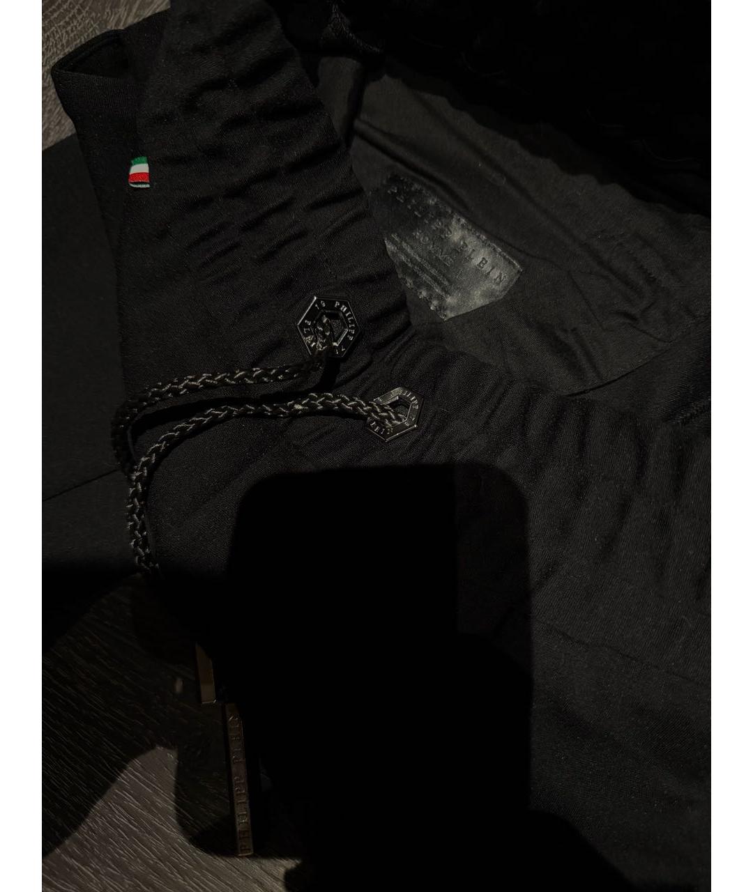 PHILIPP PLEIN Черные вискозные повседневные брюки, фото 5