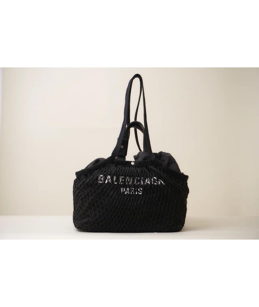 BALENCIAGA Черная синтетическая сумка тоут, фото 4