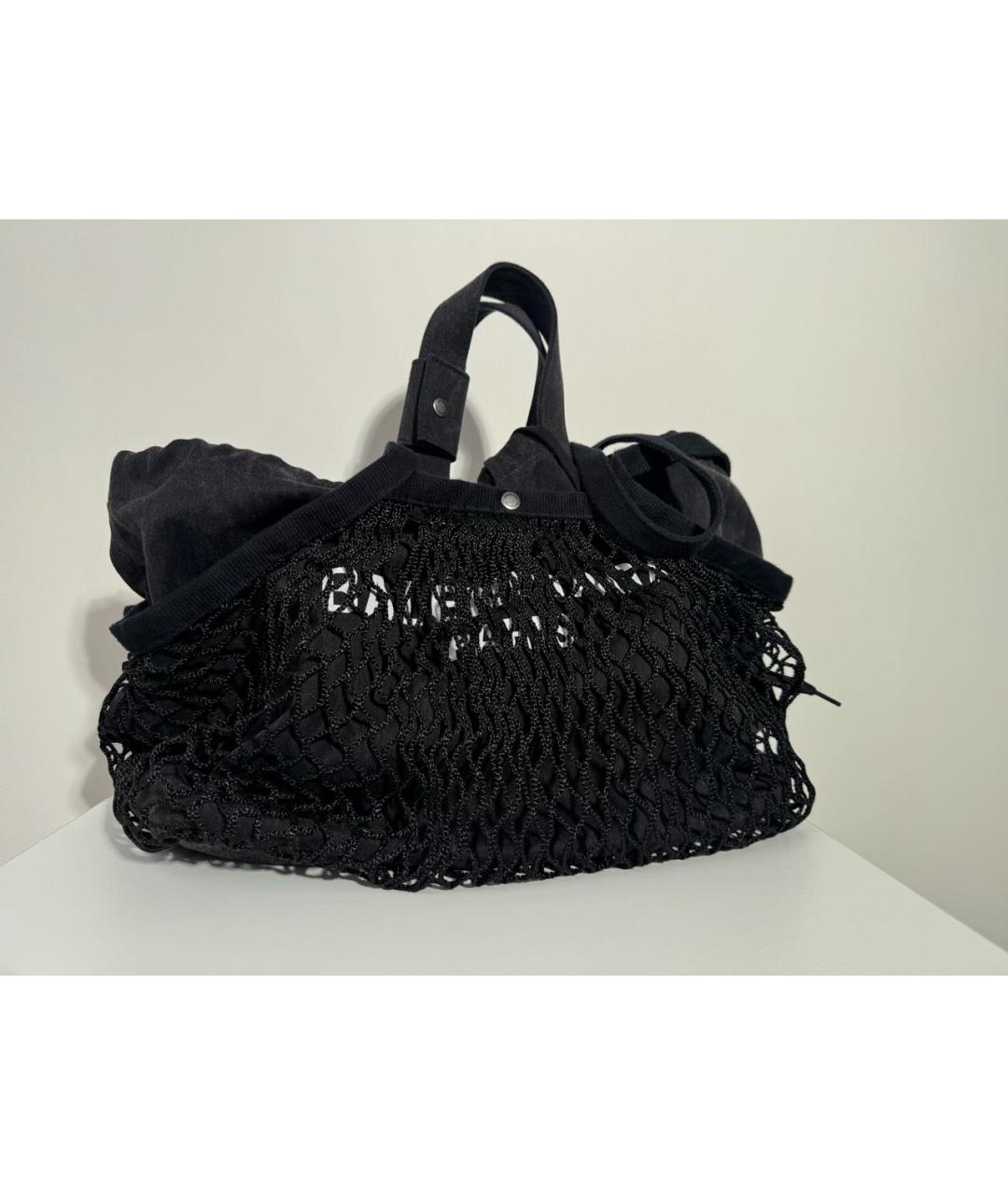 BALENCIAGA Черная синтетическая сумка тоут, фото 2