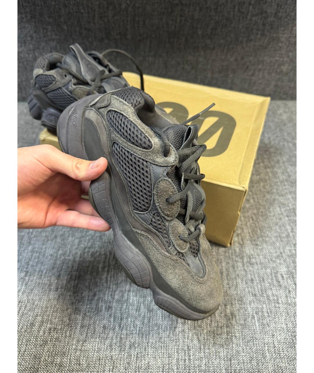 ADIDAS YEEZY Антрацитовые замшевые кроссовки, фото 5