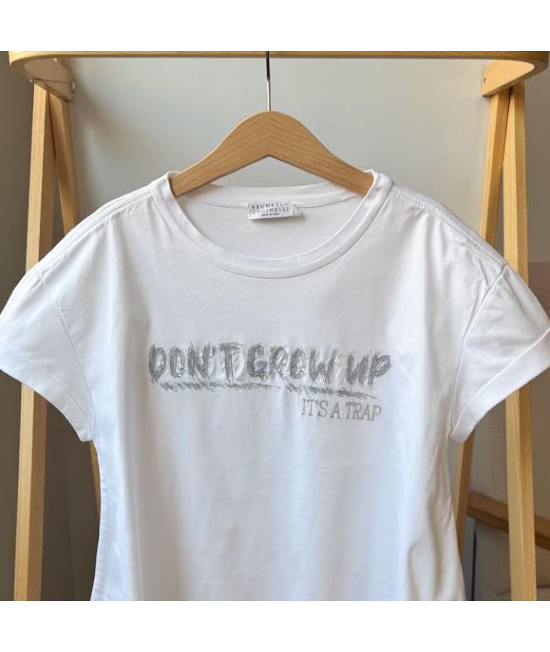 BRUNELLO CUCINELLI Белый хлопковый детская футболка / топ, фото 3