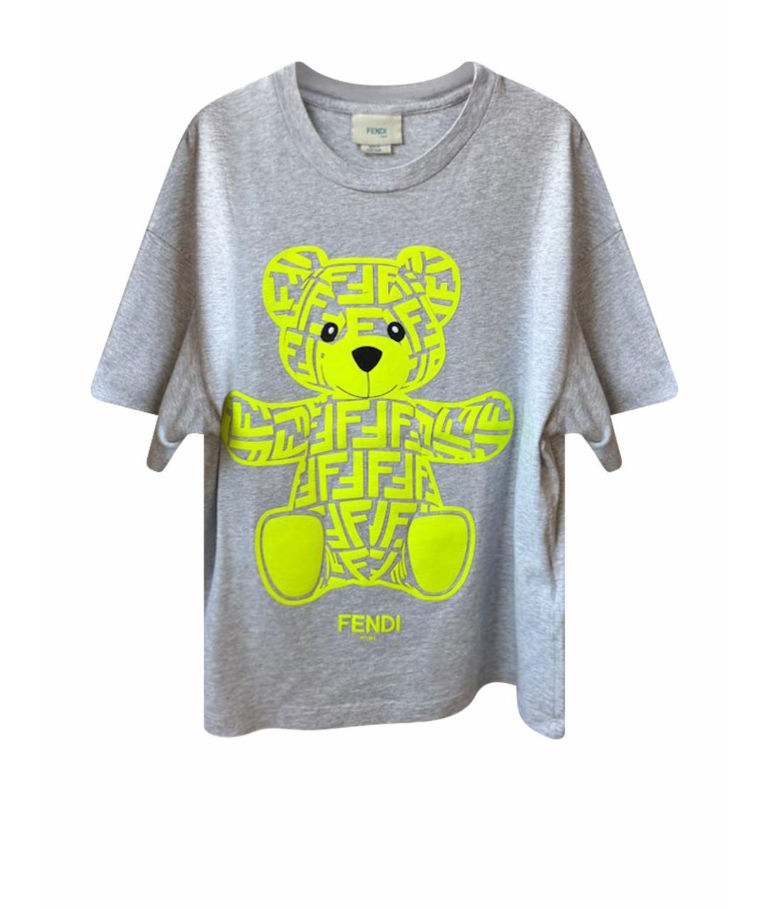 FENDI Серая хлопковая детская футболка, фото 1