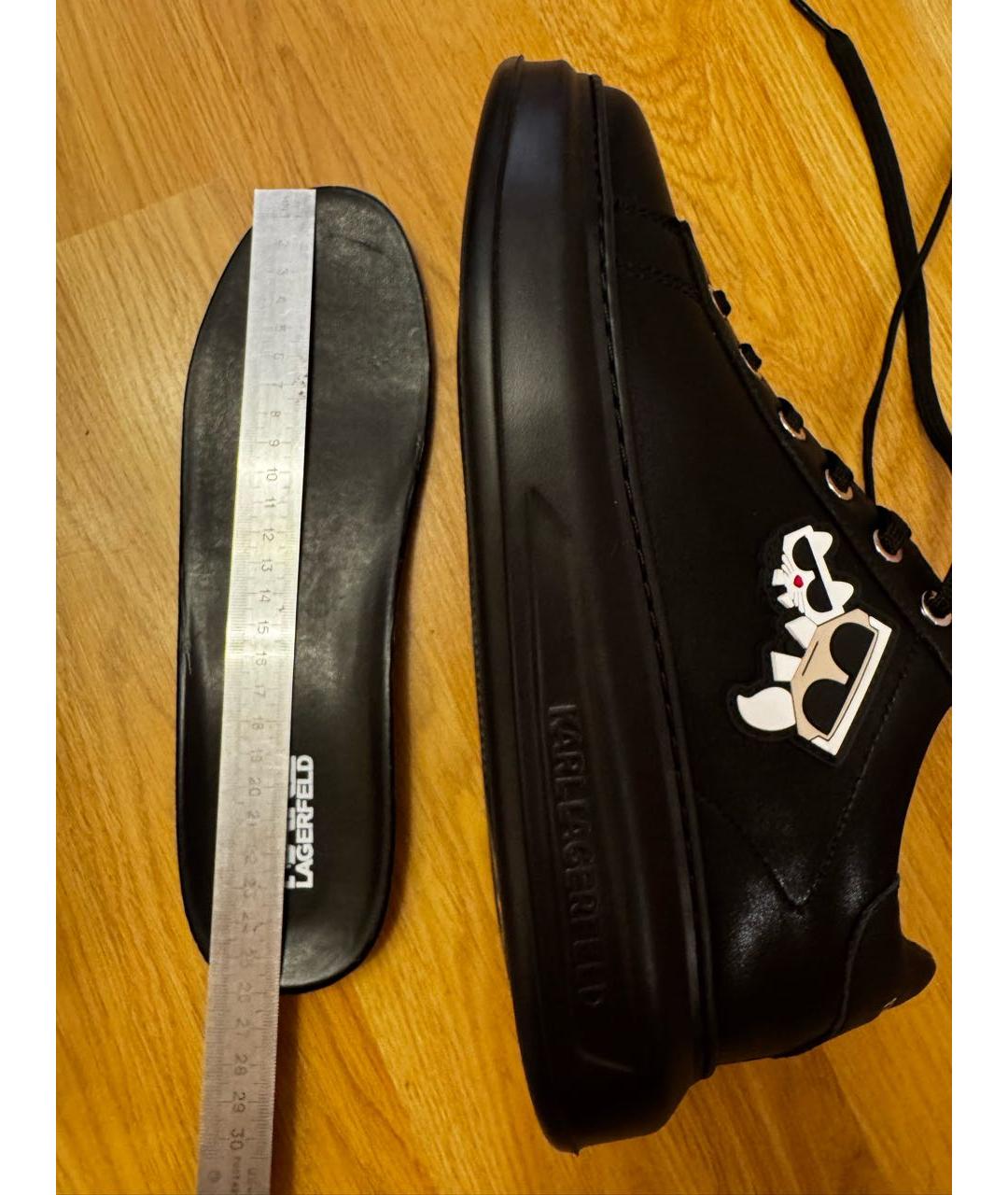 KARL LAGERFELD Черные кожаные кеды, фото 6