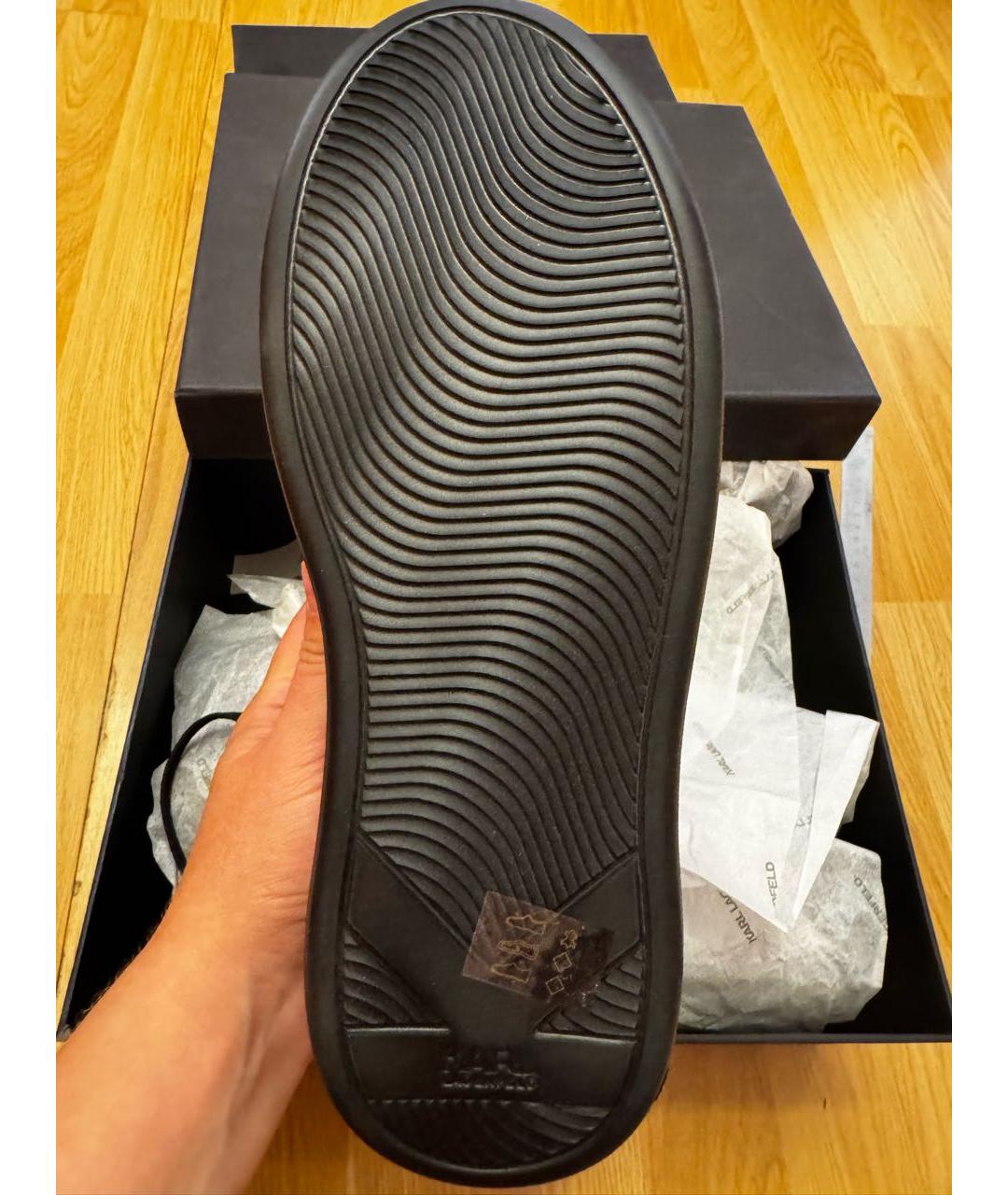 KARL LAGERFELD Черные кожаные кеды, фото 5