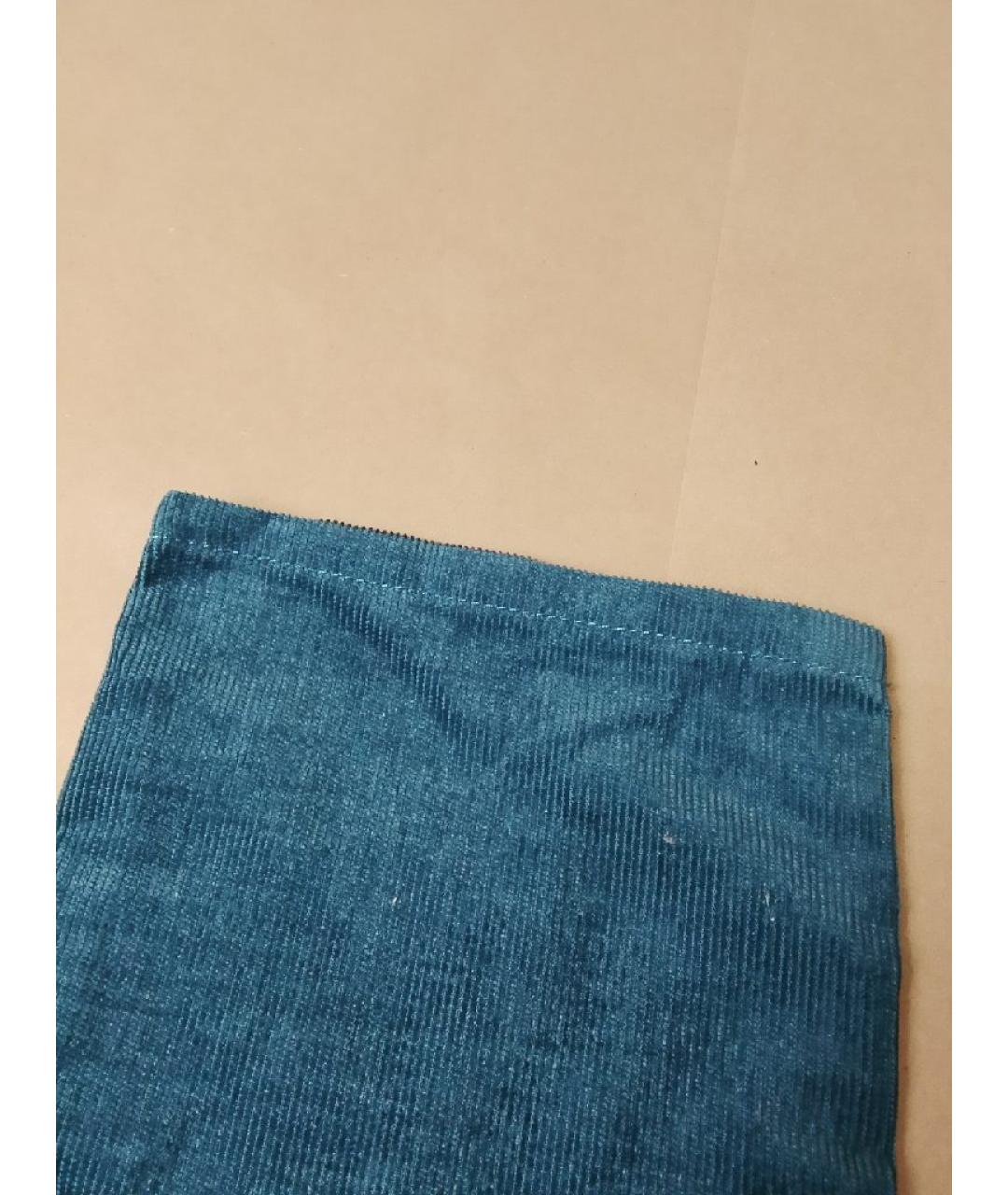 MAISON MARGIELA Бирюзовые хлопковые повседневные брюки, фото 8