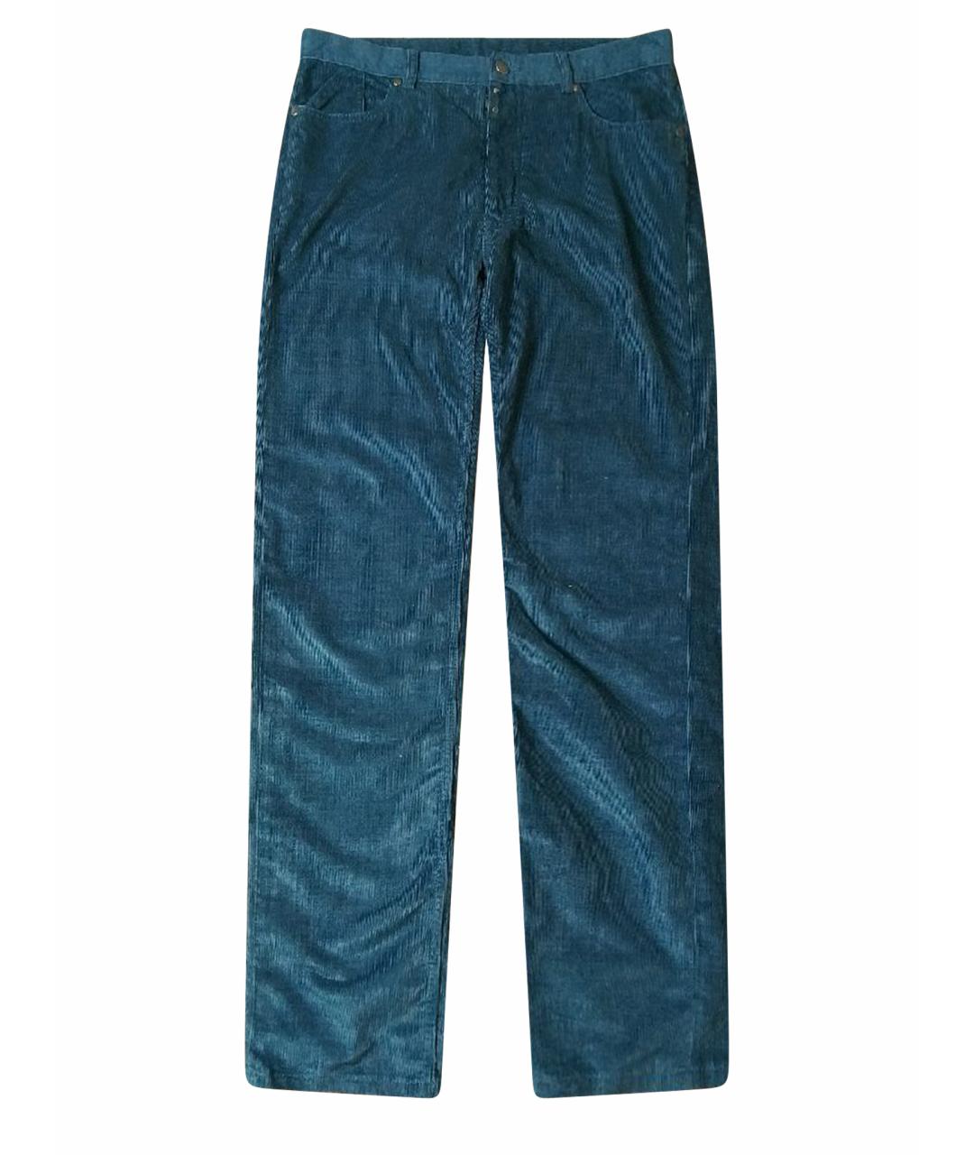 MAISON MARGIELA Бирюзовые хлопковые повседневные брюки, фото 1