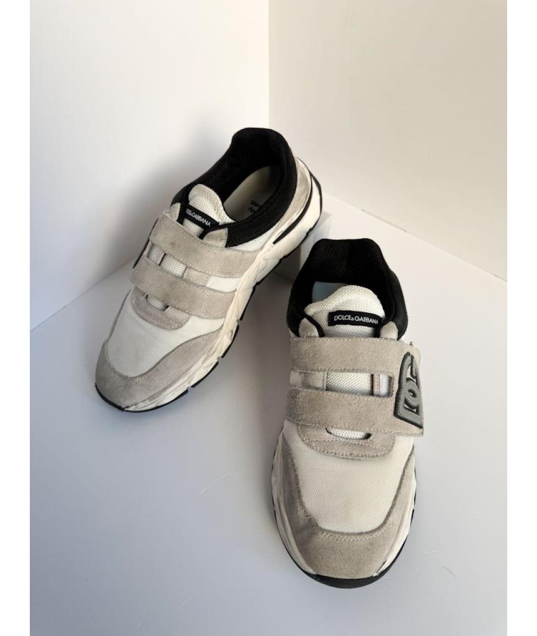 DOLCE & GABBANA KIDS Серые текстильные кеды, фото 2