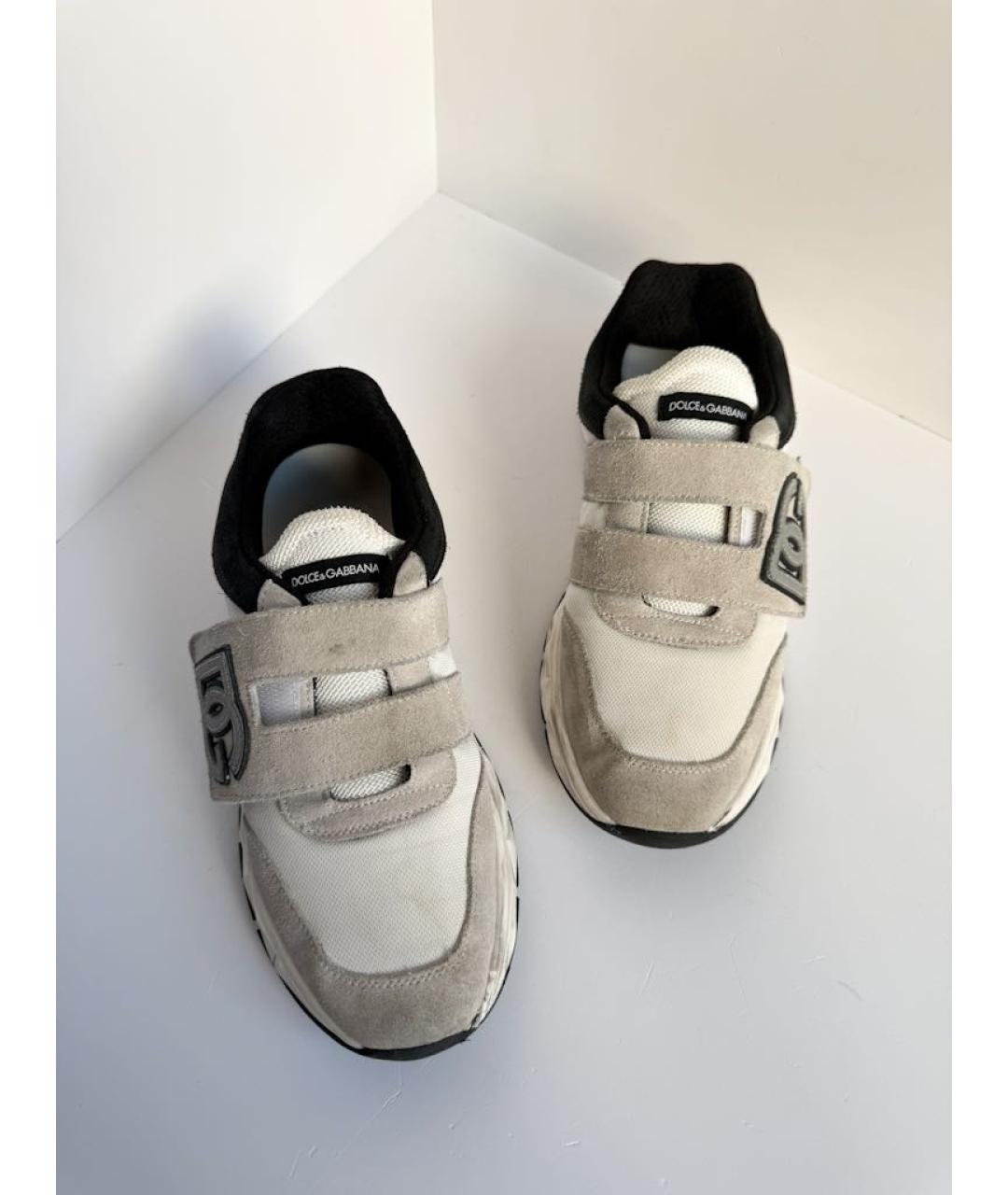 DOLCE & GABBANA KIDS Серые текстильные кеды, фото 3