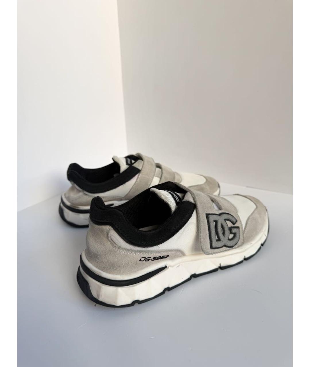 DOLCE & GABBANA KIDS Серые текстильные кеды, фото 4