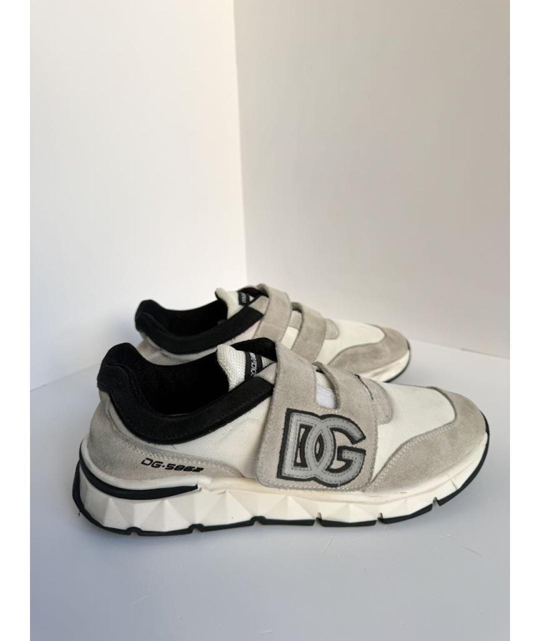 DOLCE & GABBANA KIDS Серые текстильные кеды, фото 5