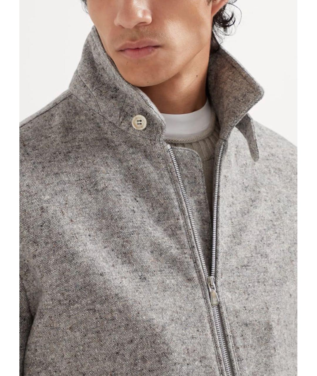 BRUNELLO CUCINELLI Серая шерстяная куртка, фото 5