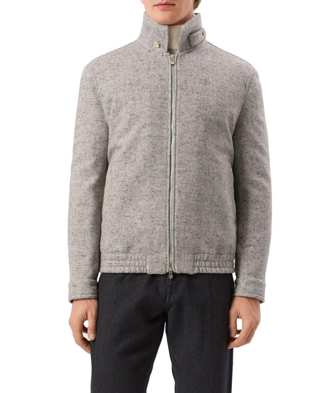 BRUNELLO CUCINELLI Серая шерстяная куртка, фото 7