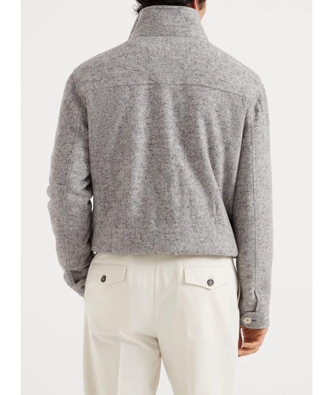 BRUNELLO CUCINELLI Серая шерстяная куртка, фото 4