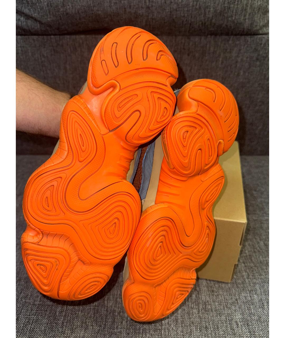 ADIDAS YEEZY Бежевые замшевые низкие кроссовки / кеды, фото 5