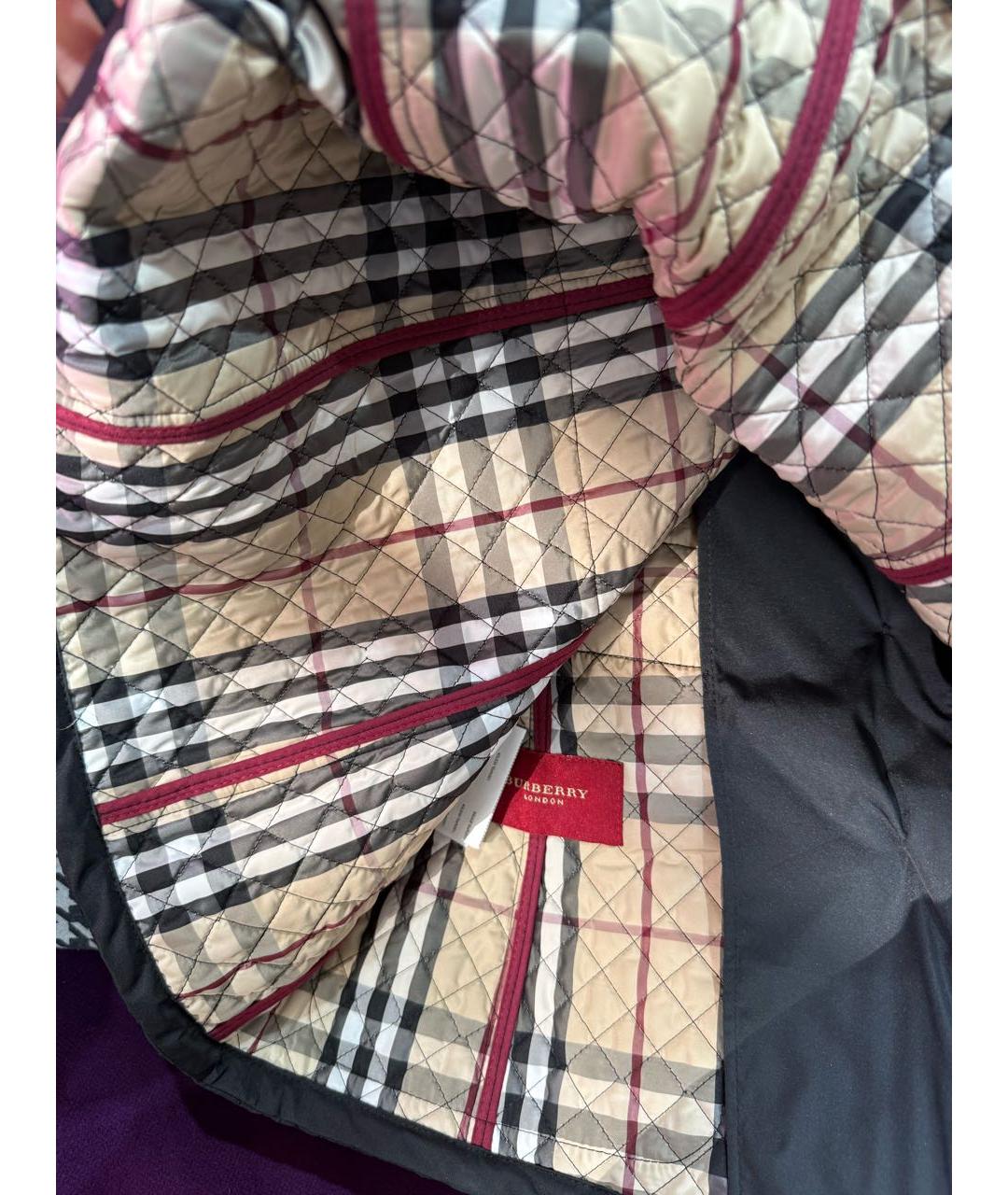 BURBERRY Черная полиэстеровая куртка, фото 5