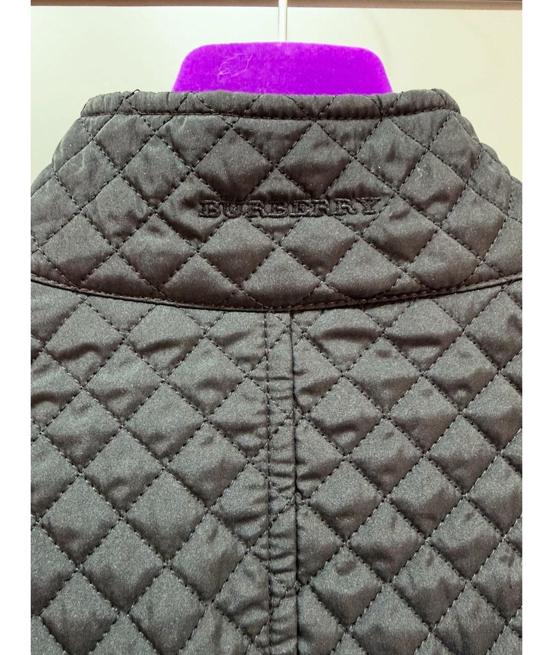 BURBERRY Черная полиэстеровая куртка, фото 3