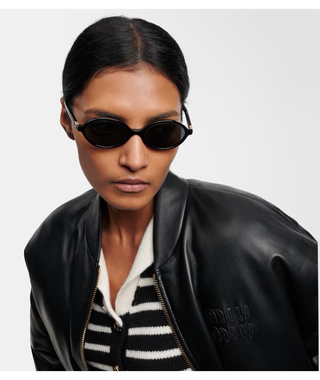 MIU MIU Черные пластиковые солнцезащитные очки, фото 5