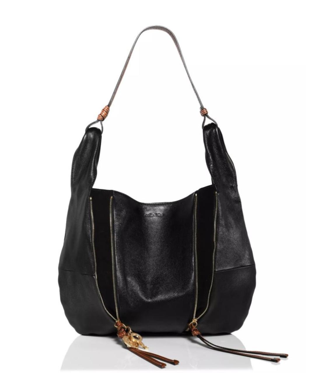 SEE BY CHLOE Черная кожаная сумка тоут, фото 10