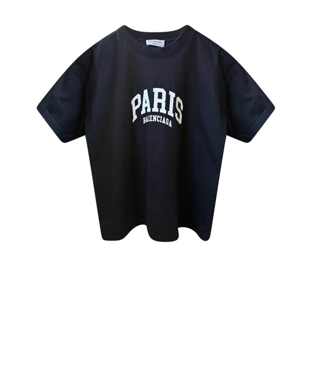 BALENCIAGA Черная хлопковая футболка, фото 1