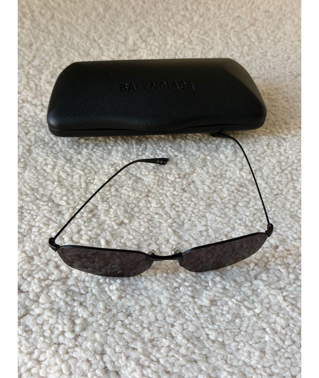 BALENCIAGA Черные металлические солнцезащитные очки, фото 3