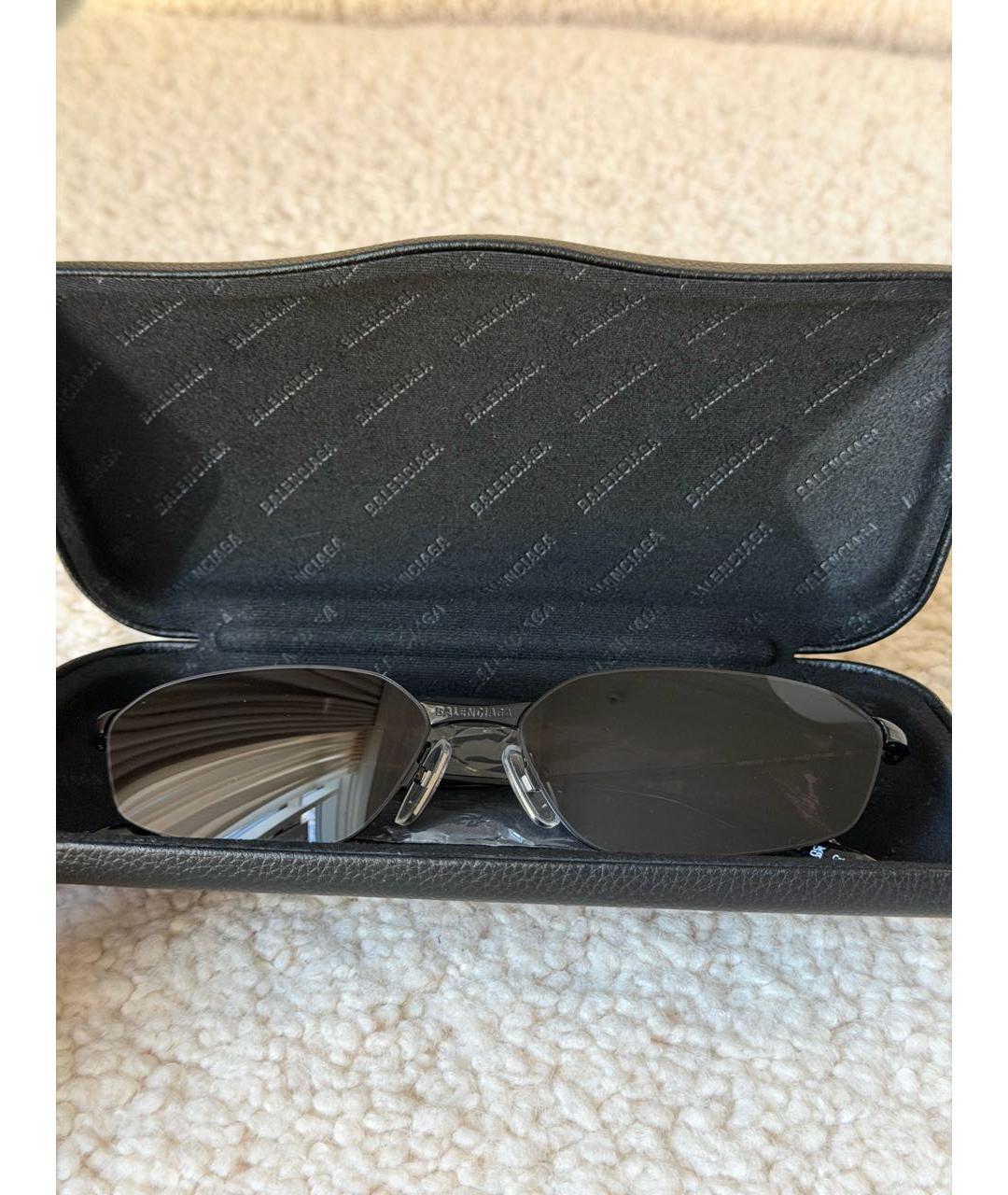 BALENCIAGA Черные металлические солнцезащитные очки, фото 4