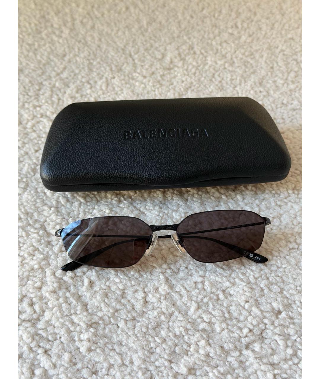 BALENCIAGA Черные металлические солнцезащитные очки, фото 2
