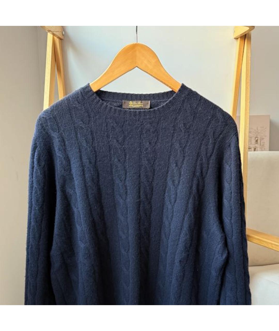 LORO PIANA Темно-синий кашемировый джемпер / свитер, фото 3