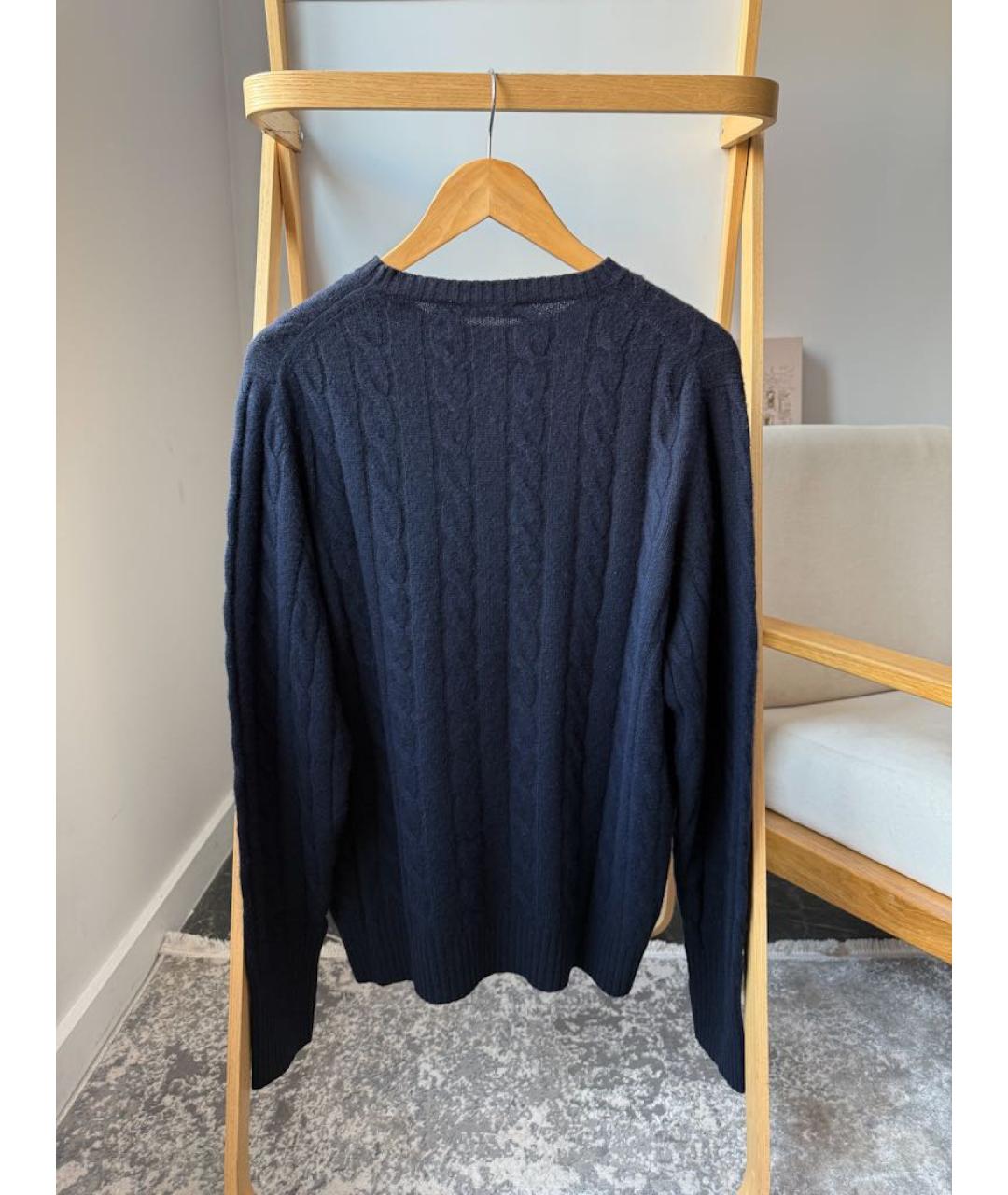 LORO PIANA Темно-синий кашемировый джемпер / свитер, фото 2