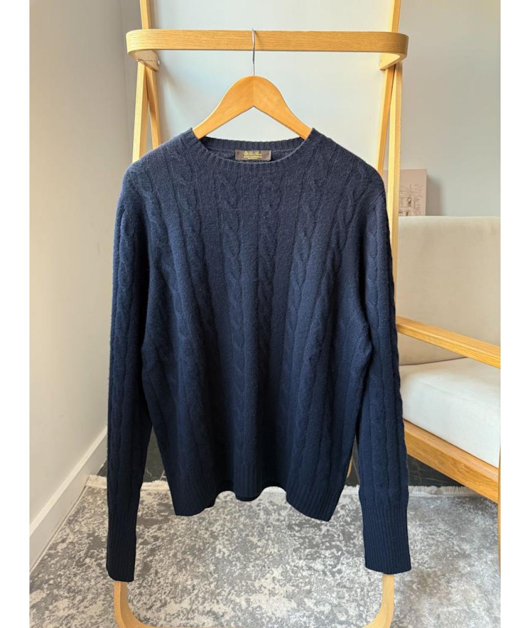 LORO PIANA Темно-синий кашемировый джемпер / свитер, фото 5